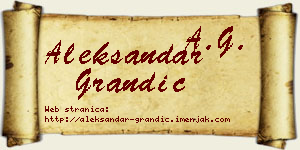 Aleksandar Grandić vizit kartica